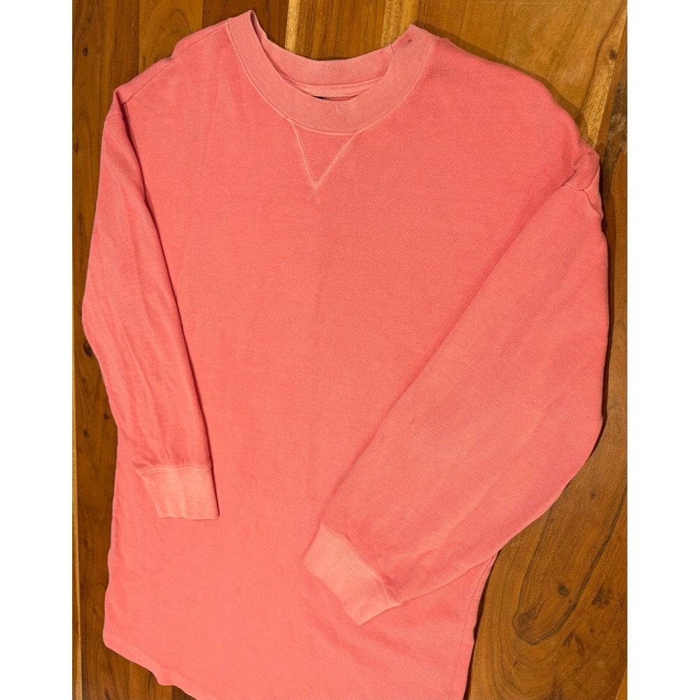 Old Navy Pink Long Sleeve Sweatshirt Dress Crew Neck French Terry Size M